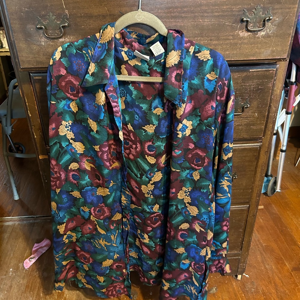 Colorful Floral Blouse by Kathryn D